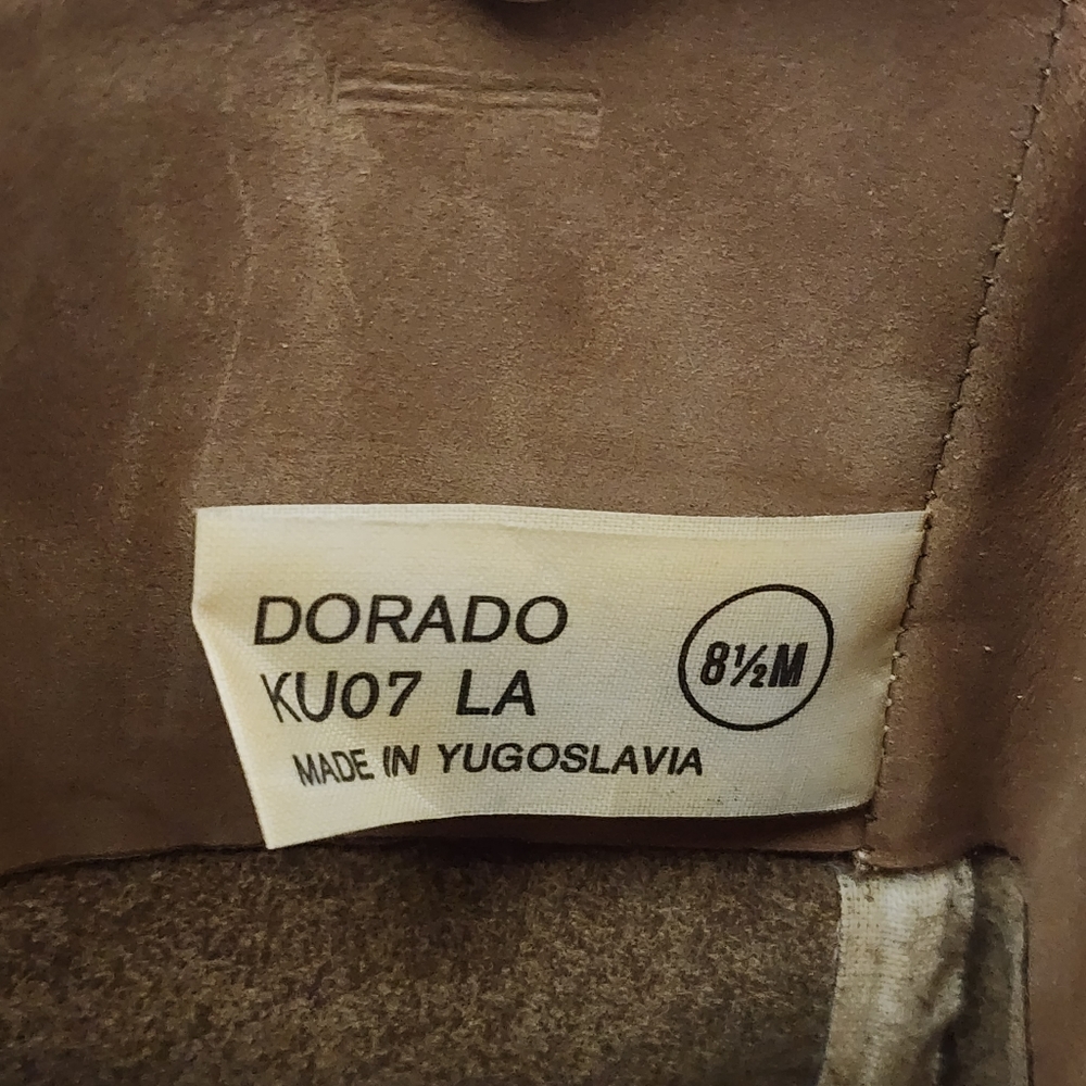 Vintage 80's Maine Woods Leather Boots Tan Low Heel Western DORADO RUN SMALL - Picture 11 of 16
